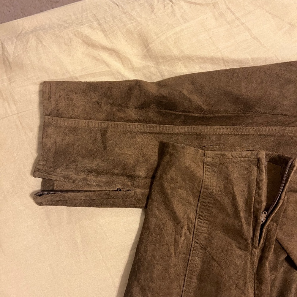 Women Brown Suede Pants